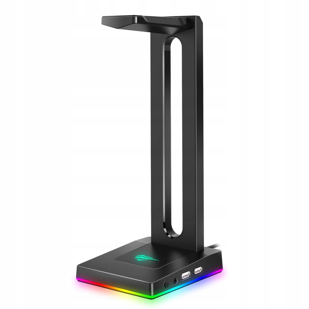 STOJAK UCHWYT NA SŁUCHAWKI WIESZAK USB BIURKO RGB