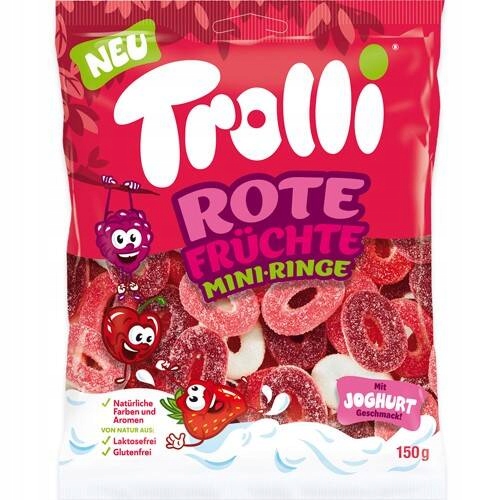 CHEMIA Z NIEMIEC Trolli Rote Früchte Mini-Ringe 150 g