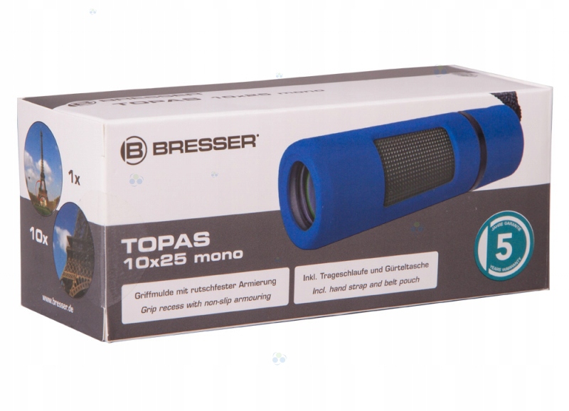 Monokular Bresser Topas 10x25, niebieski #M1