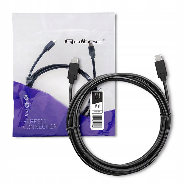 Qoltec Kabel USB 3.1 typ C męski | USB 3.1 typ C m