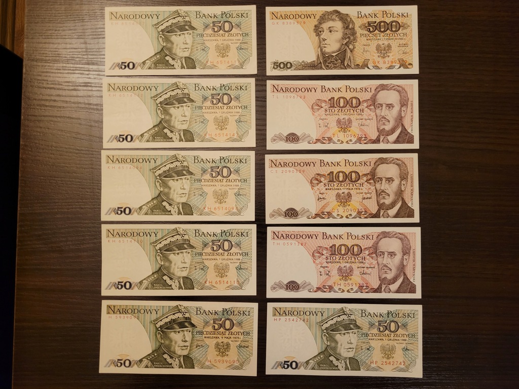 Mix PRL banknoty 50 - 100 - 500