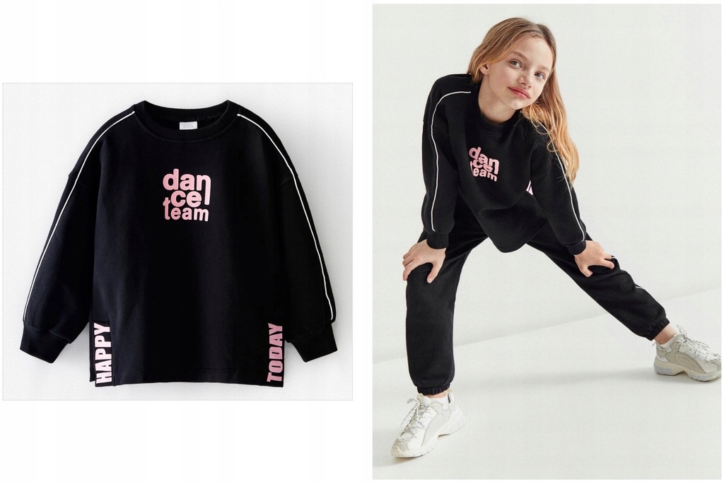 ZARA czarna bluza dresowa Dance Team NOWA