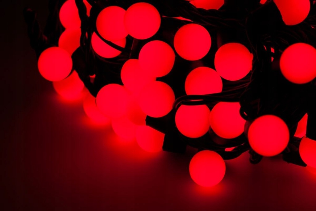 ZAR0324 Lampki choinkowe LED, kolor czerwony (20m)