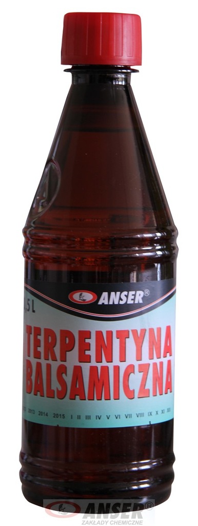 TERPENTYNA BALSAMICZNA 0,5L USUWA PLAMY PO FARBACH