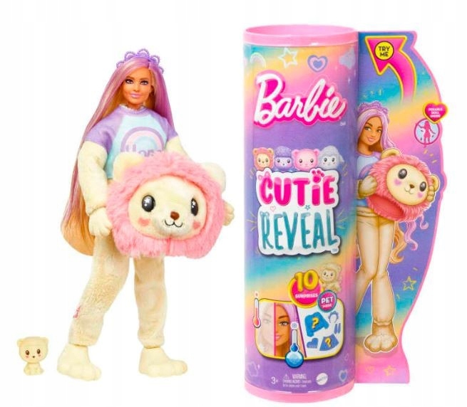 Lalka BARBIE Cutie Reveal, Lew PREZENT NA PREZENT NA ŚWIĘTA