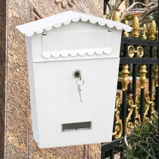 Skrzynka pocztowa z blokadą w stylu vintage, biała