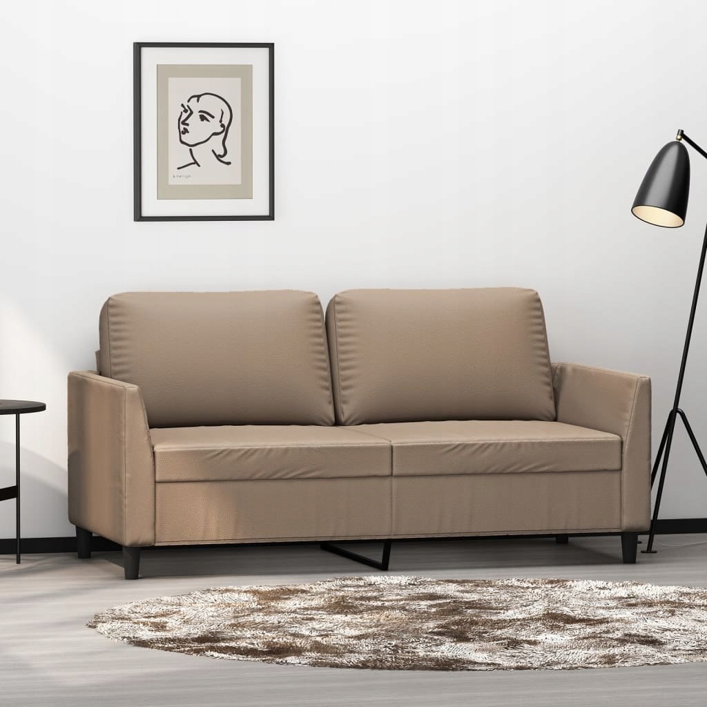 2-OSOBOWA SOFA, KOLOR CAPPUCCINO, 140CM SZTUCZNA S