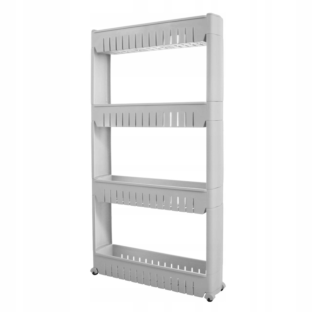 REGAŁ ŁAZIENKOWA MOBILNA SZAFKA NA KÓŁKACH SZARA PÓŁKI ORGANIZER ŁAZIENKOWY