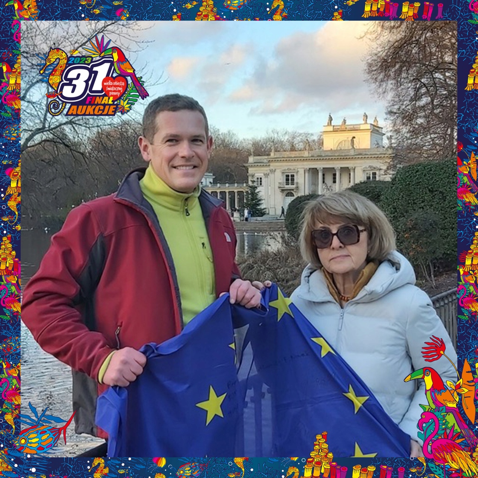 B. Nowak i D. Hübner: Flaga UE i wizyta w Brukseli