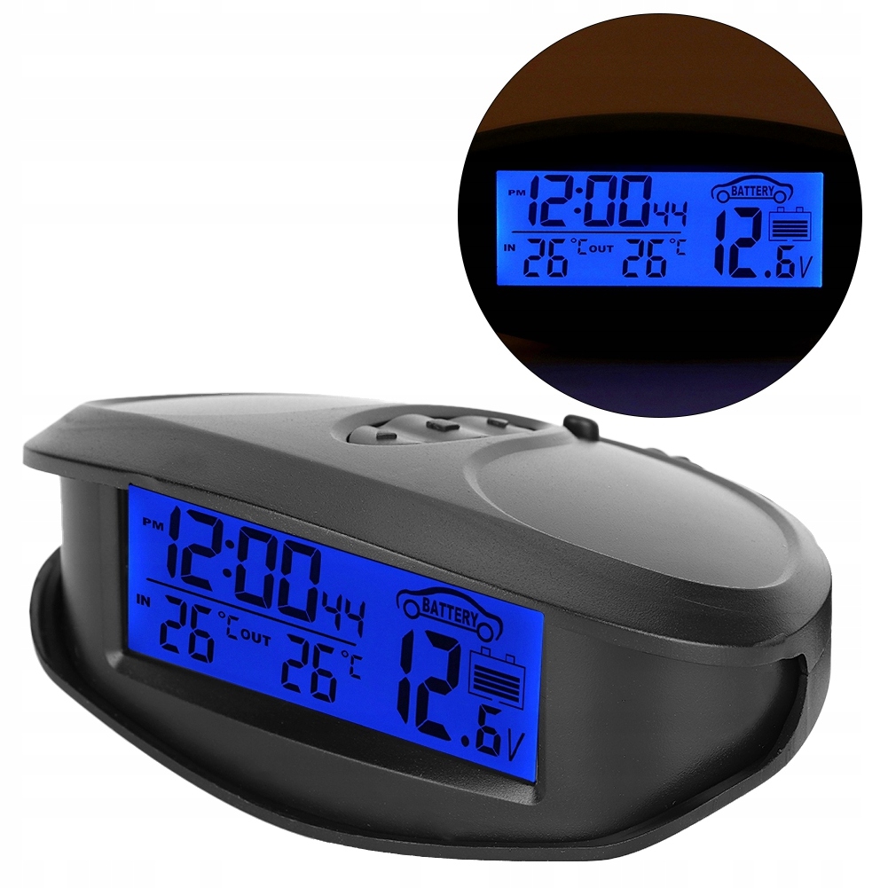EC98 Cyfrowy termometr samochodowy LED Woltomierz