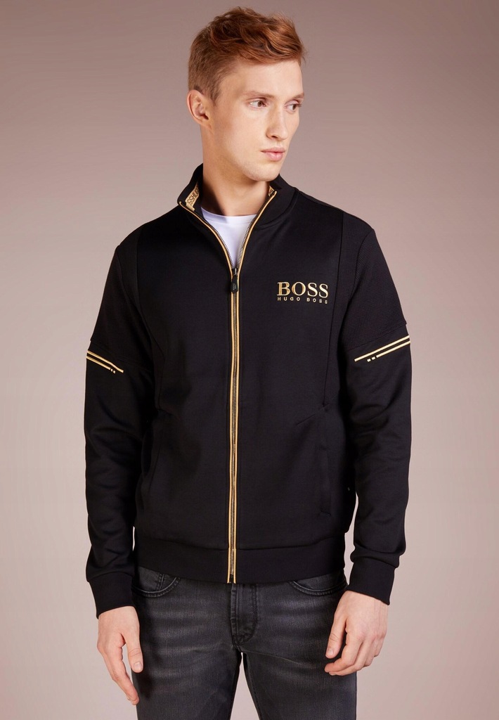 E1D414*HUGO BOSS BLUZA ROZSUWANA CZARNA 36 S I00