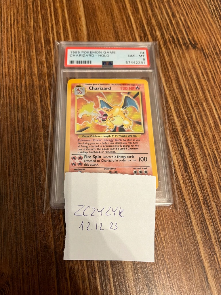 Pokemon Charizard Base Set 4/102 Unlimited Holo PSA 8 NM-MT