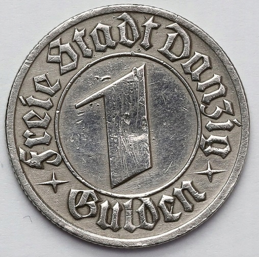 Wolne Miasto Gdańsk 1 gulden 1932 NIKIEL