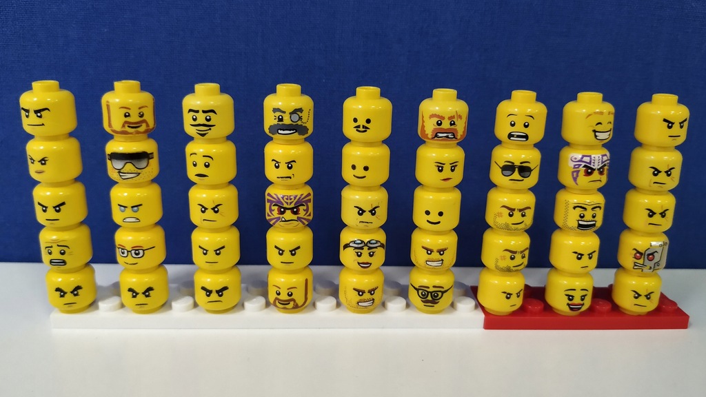Lego Głowy z Nadrukiem Mix Wzorów 45 sztuk NR J66