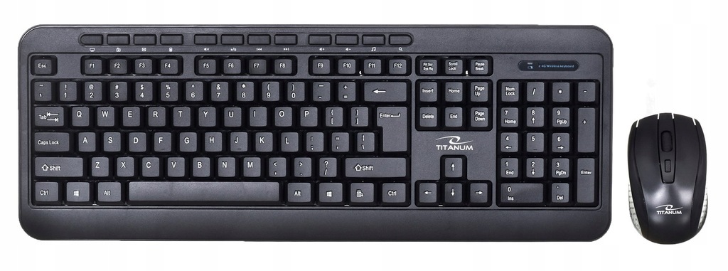Zestaw klawiatura + mysz TITANUM AKRON TK109 (USB 2.0; kolor czarny; optycz