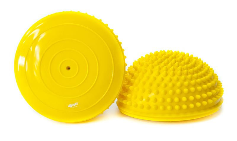 PÓŁKULE SENSORYCZNE Z WYPUSTKAMI 2 szt. kolor: ŻÓŁTY