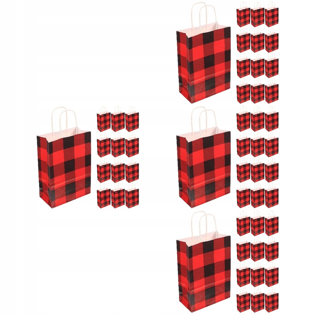 Christmas Plaid Candy Bags Return Gift Check Tote