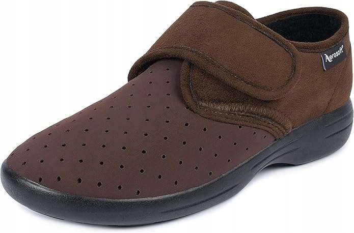 BUTY MĘSKIE KAPCIE NA RZEP BRĄZOWE 44