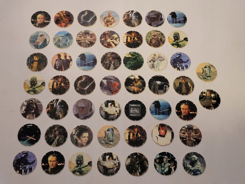 Żetony Star Wars - 51 sztuk - kolekcjonerskie - 1996 rok