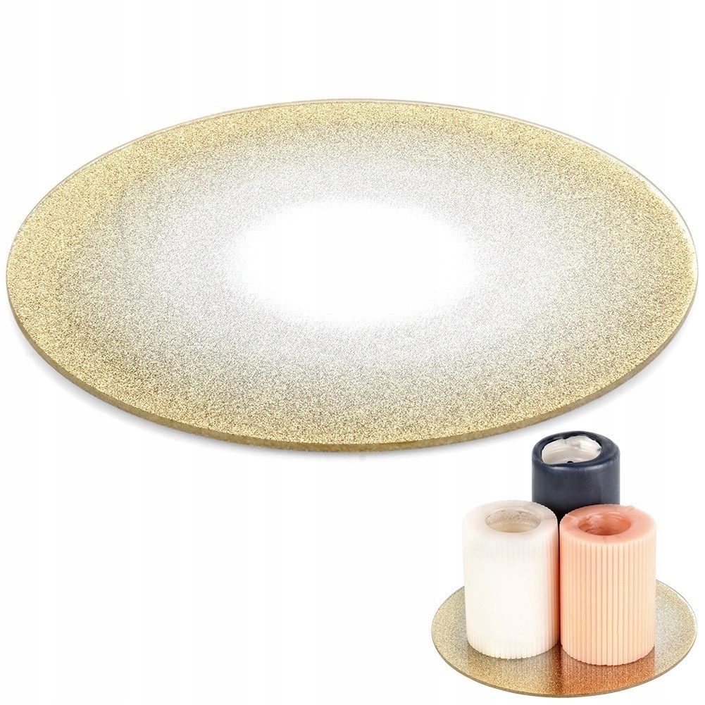 Podstawka pod kompozycje dekoracyjne świece szklana lustrzana brokatowa 20