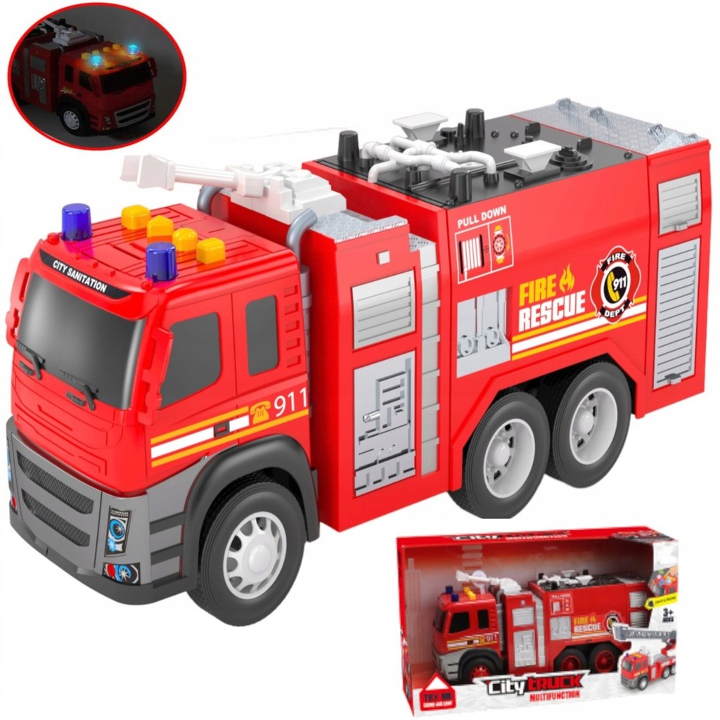 Wóz strażacki z napędem dźwięki światła dla dzieci 1189-45 LUXMA