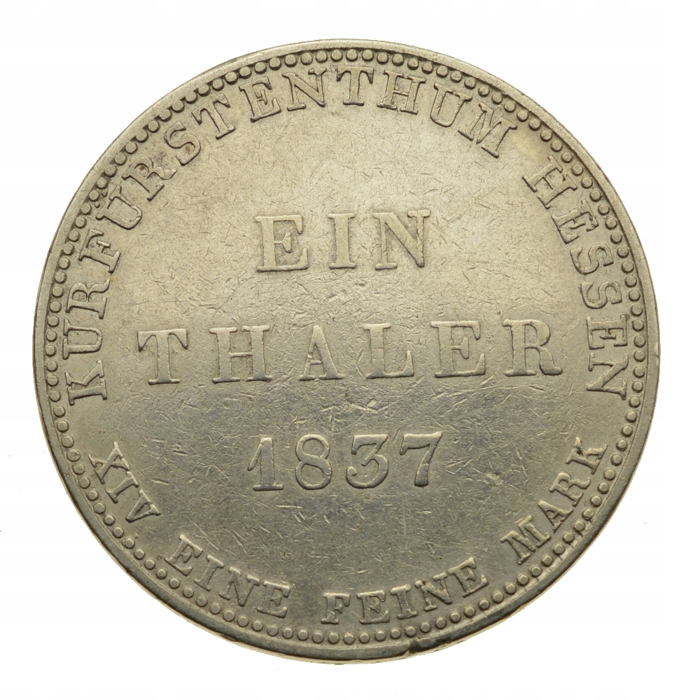 Niemcy - Hesja - Talar 1837 r. - Stan 3+
