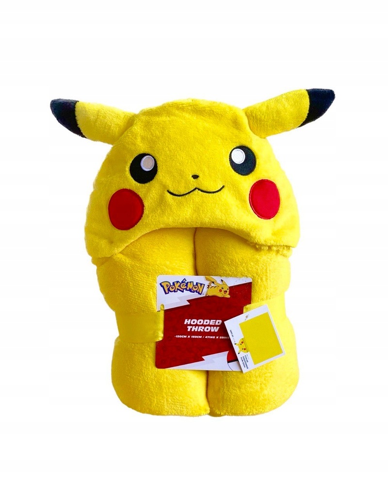 Pokémon Pikachu koc z kapturem narzuta 120 x 150 cm