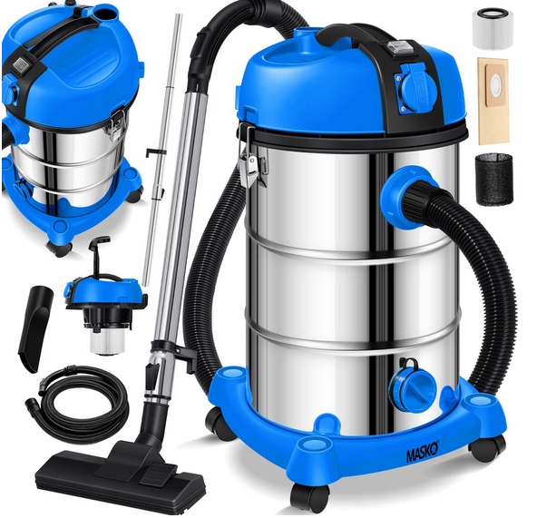 ODKURZACZ PRZEMYSŁOWY NA MOKRO I SUCHO 30 LITRÓW 2300W