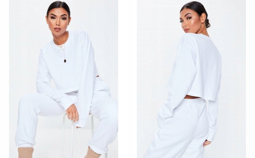 R0B206*MISSGUIDED BIAŁA BLUZA KRÓTKA 40 V00