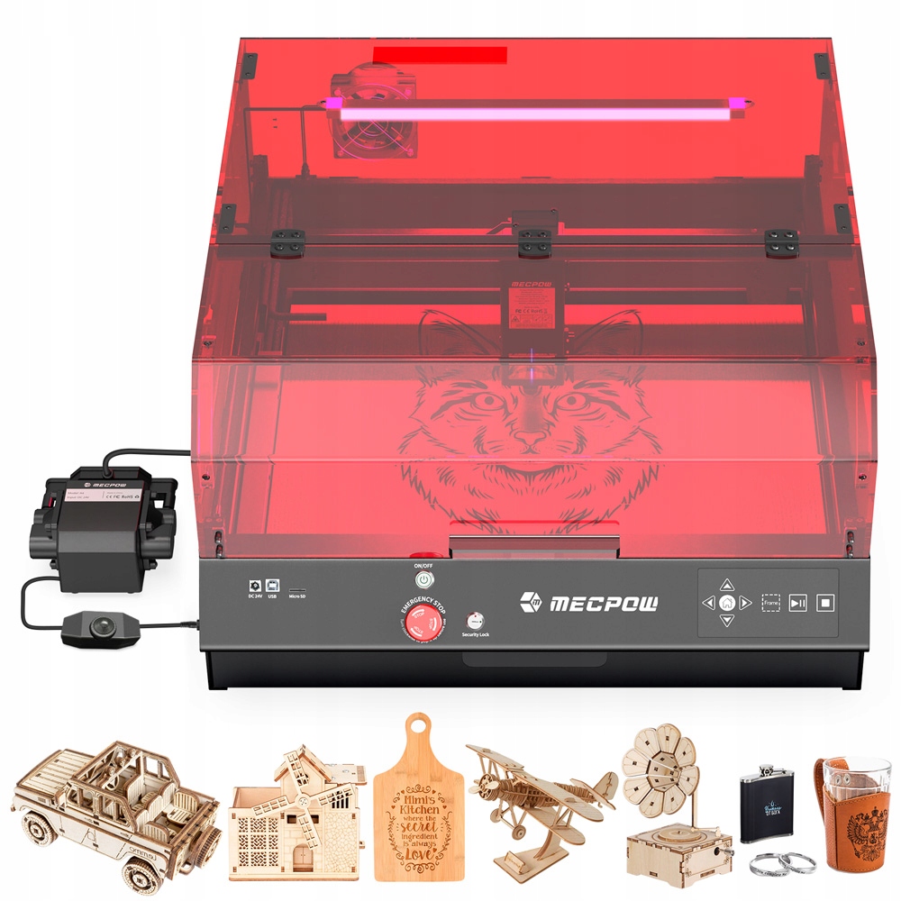 Grawerowanie laserowe Ploter Mecpow X4 Pro 22W 410 x 400mm APP WIFI TF 30L