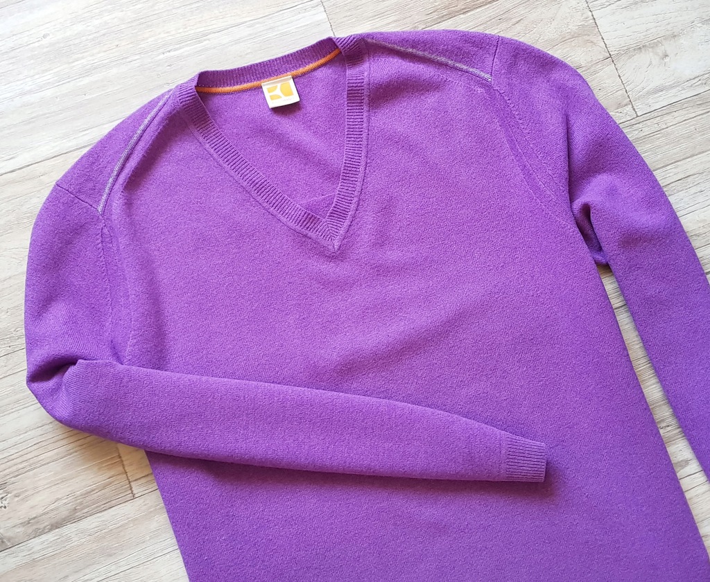 Sweter Hugo Boss XL wełna dziewicza 100% ORANGE