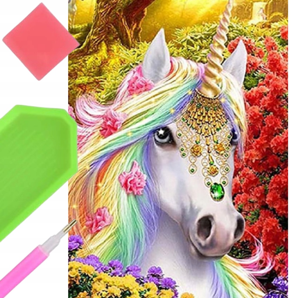 Haft Diamentowy Jednorożec Dla Dzieci Mozaika Diamond Paiting Zestaw 5D