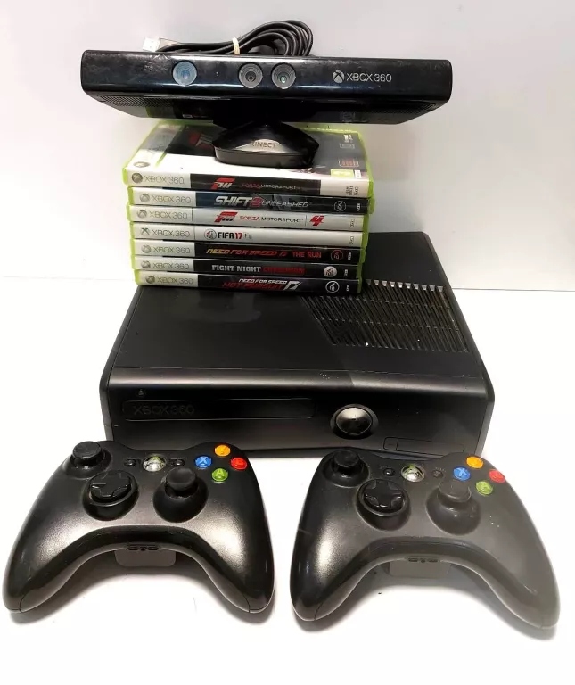 KONSOLA XBOX 360 250GB GRY KINECT DWA PADY