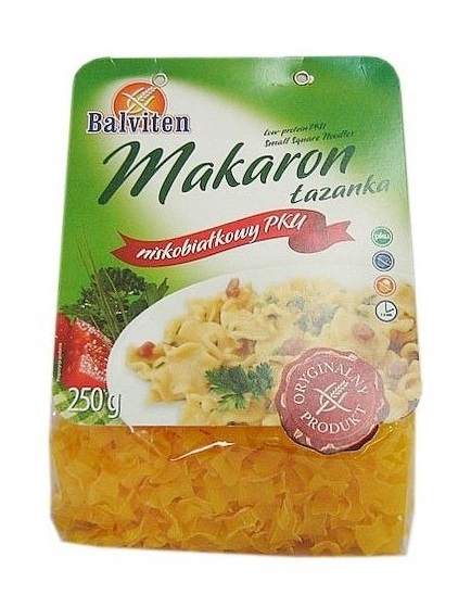 Makaron Łazanki Niskobiałkowy Bezglutenowy Balviten 250g