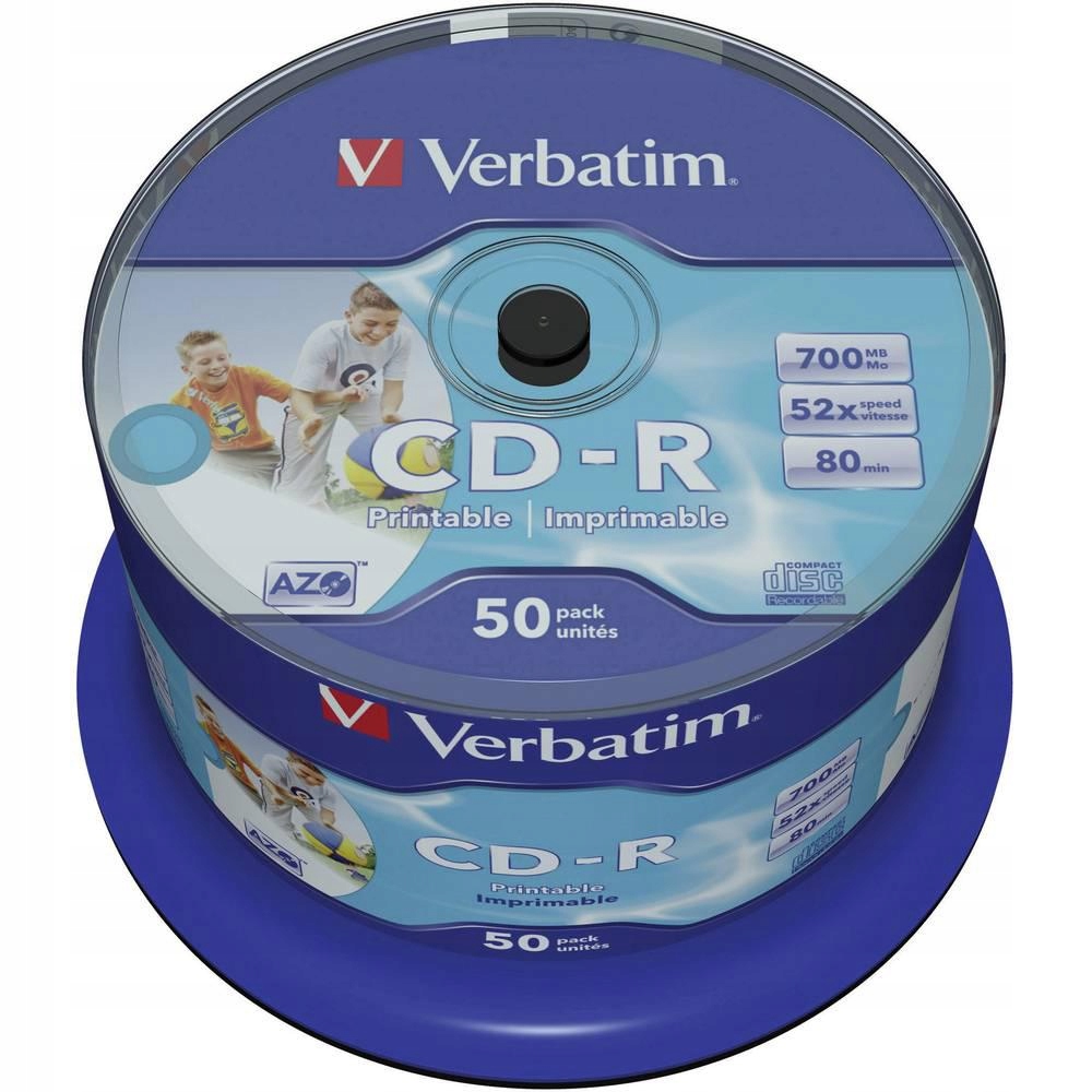Płyta CD Verbatim, 700 MB, 80 min, zestaw 50 szt.