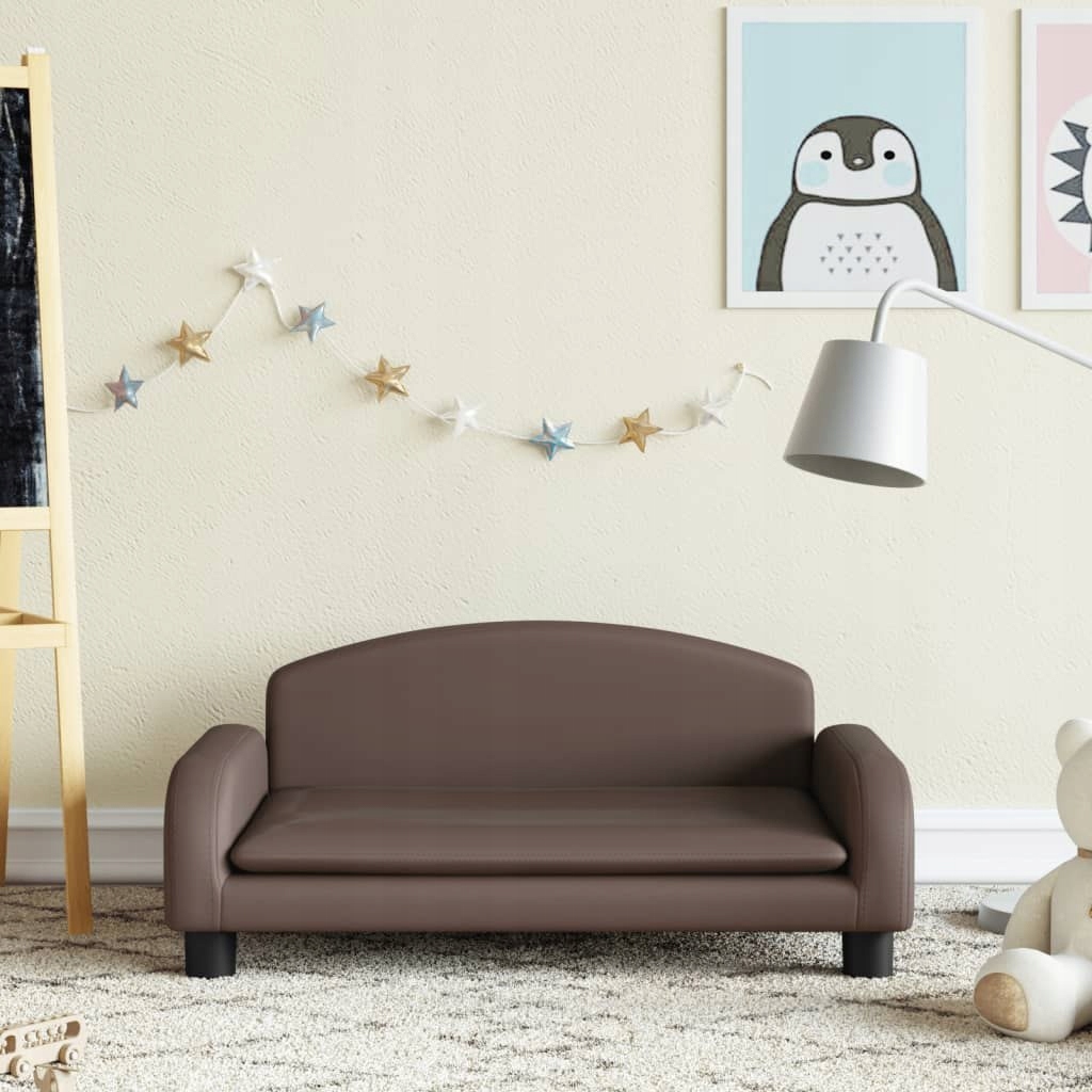 Sofa dla dzieci, brązowa, 70x45x30 cm, sztuczna skóra Lumarko!