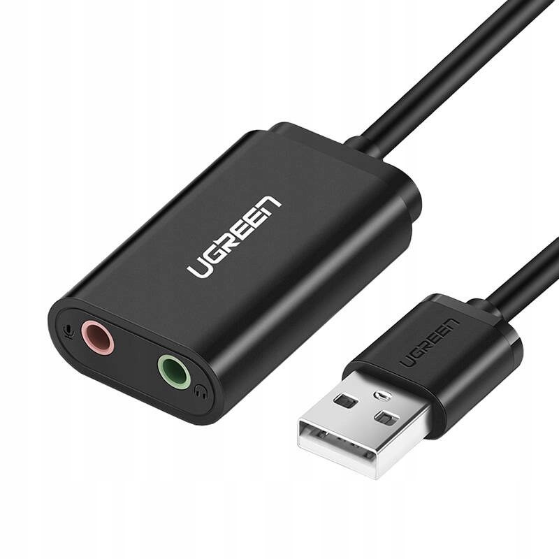 Zewnętrzna karta dźwiękowa USB UGREEN US205 15cm (czarny)