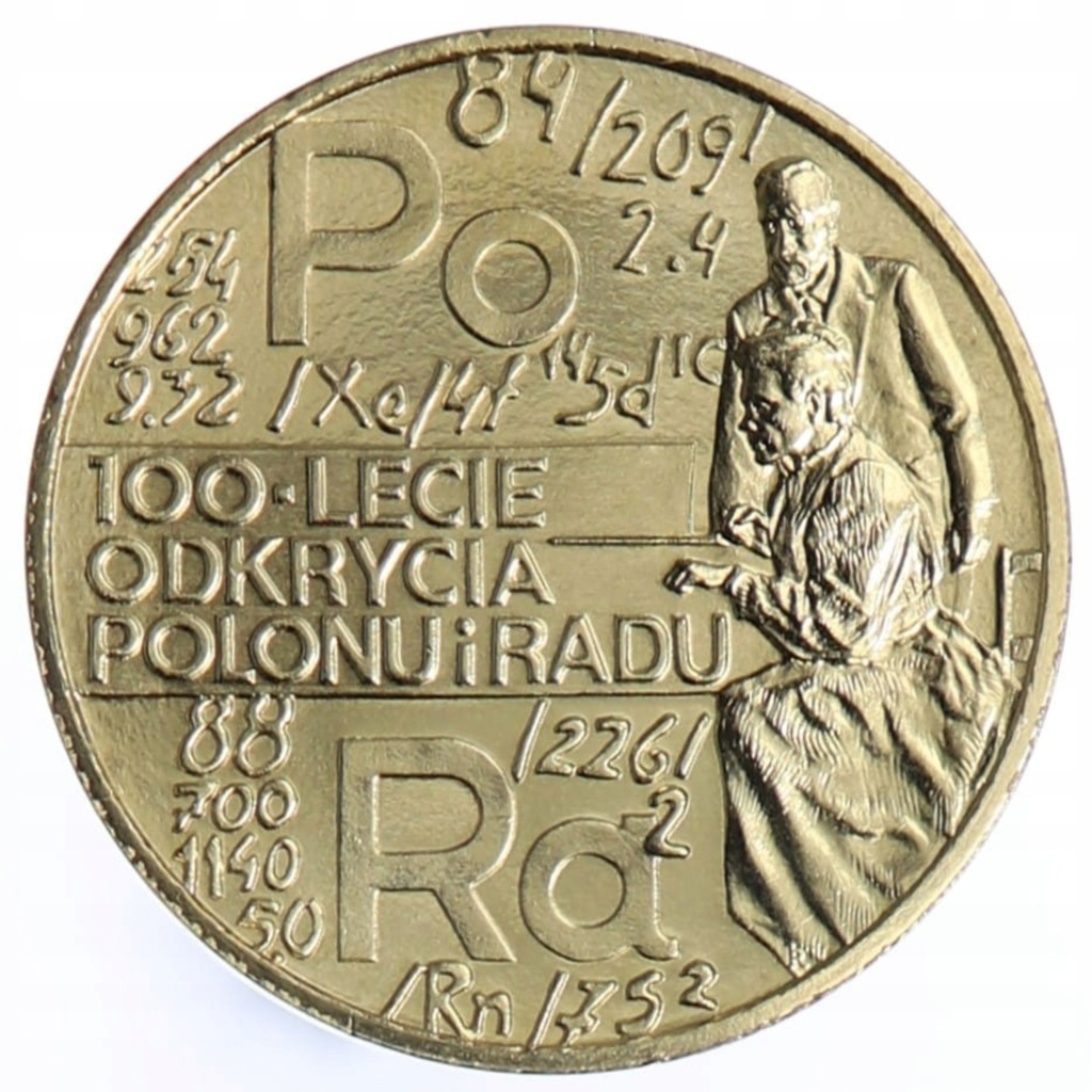 2 złote NG 1998 100 lat odkrycia Polonu i Radu - moneta okolicznościowa