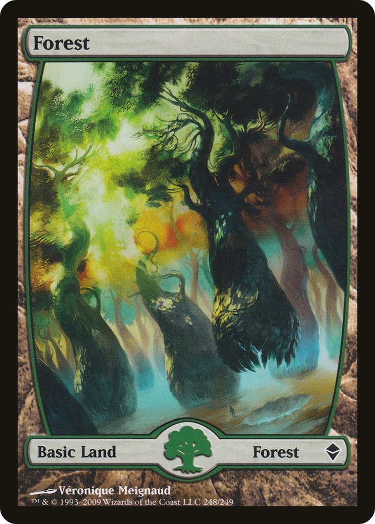 MTG Forest (V.6 #248) FULL ART (ZEN) - stan EX