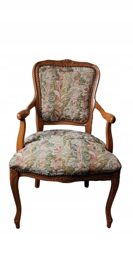 Stylowy fotel z podłokietnikami krzesło Ludwik A