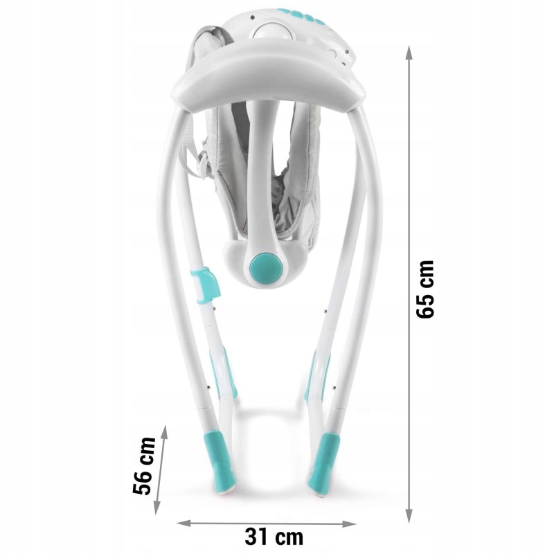 Leżaczek bujaczek automatyczny z muzyką turkusowy Ricokids 7326