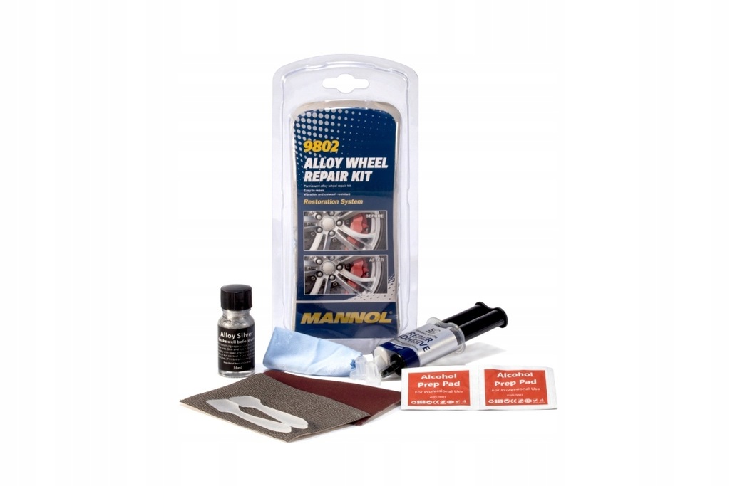 MANNOL ALLOY WHEEL REPAIR KIT ZESTAW NAPRAWCZY KÓŁ (FELG) (9802) (72) (PROM
