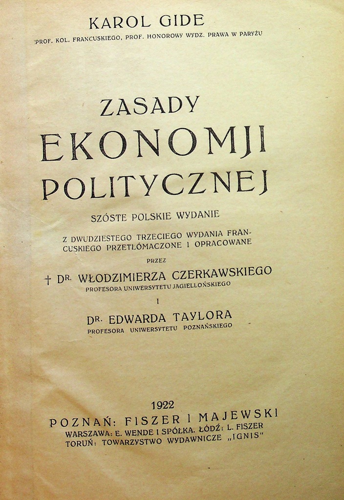 Zasady Ekonomicznej 1922 r.