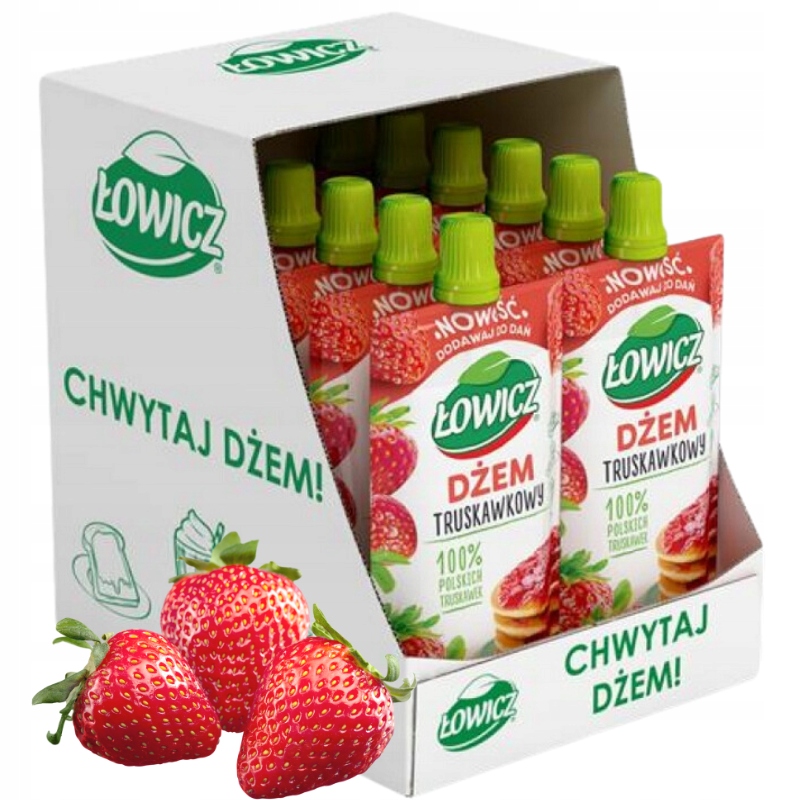 12x Dżem Truskawkowy w Tubce 100 g Łowicz