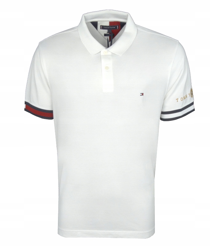 TOMMY HILFIGER polo męskie, białe, slim, XL