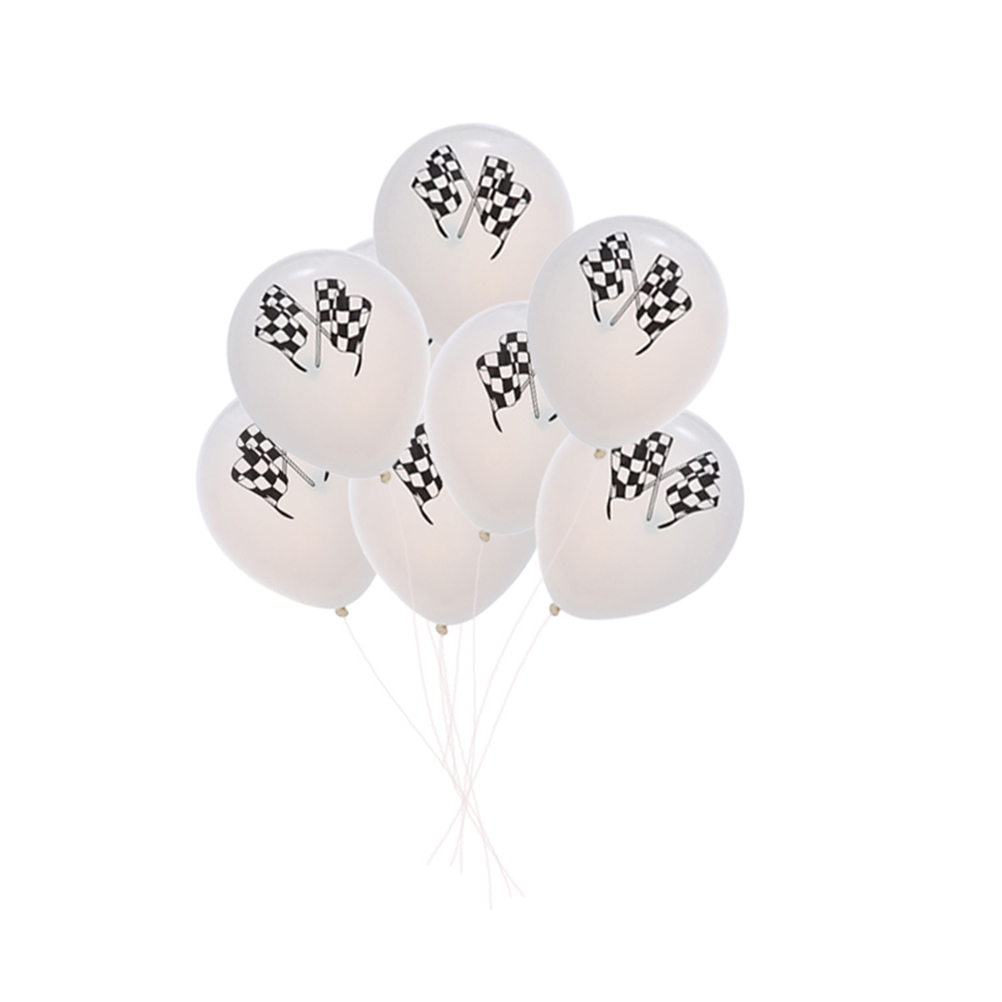 12PCS CHECKERED RACING FLAGS BIODEGRADABLE LATEX