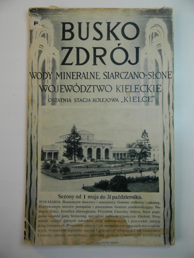 BUSKO ZDRÓJ - KALENDARZ REKLAMOWY NA ROK 1934 .