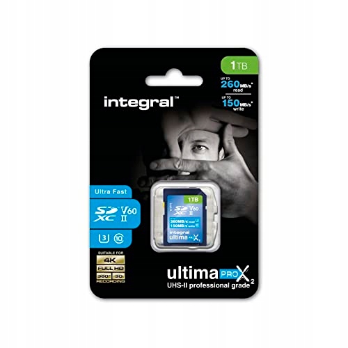 Integral 1TB UHS-II SD Card V60 Up to 260MBs Read