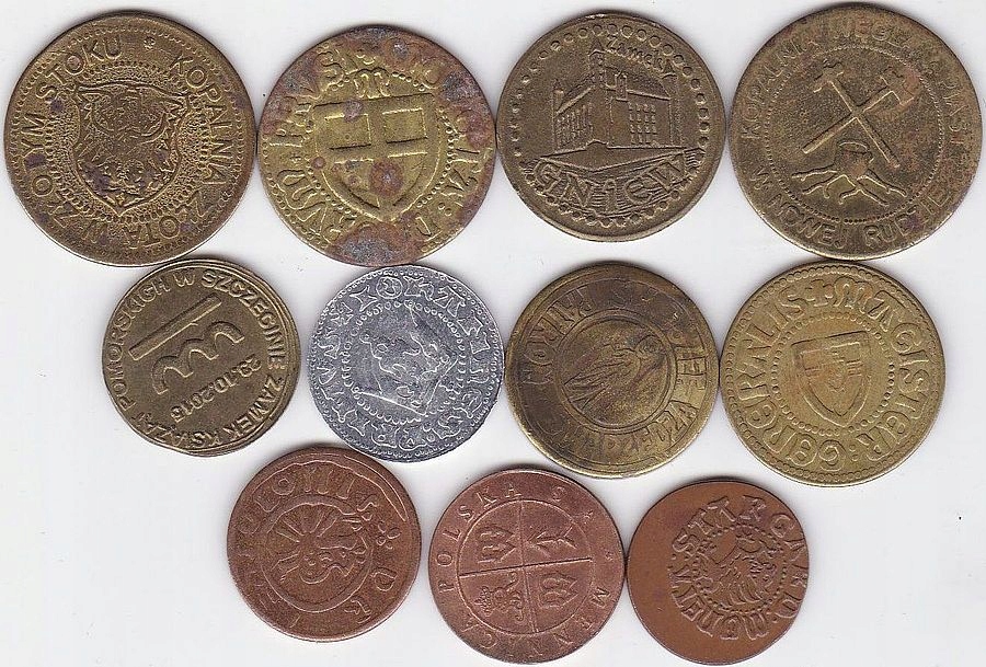Zestaw monet i żetonów 11 sztuk (19)