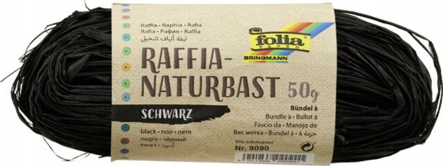 Rafia naturalna czarna 50g, Folia